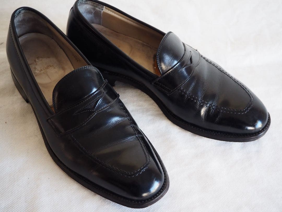 靴 Alden 3557 Black Full Strap Slip-On