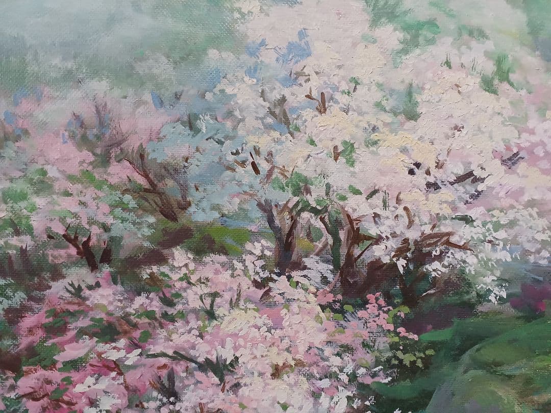 徐波　「春の息吹」 油彩　P15号　中国美術家協会　中国遼寧省　三越個展10回