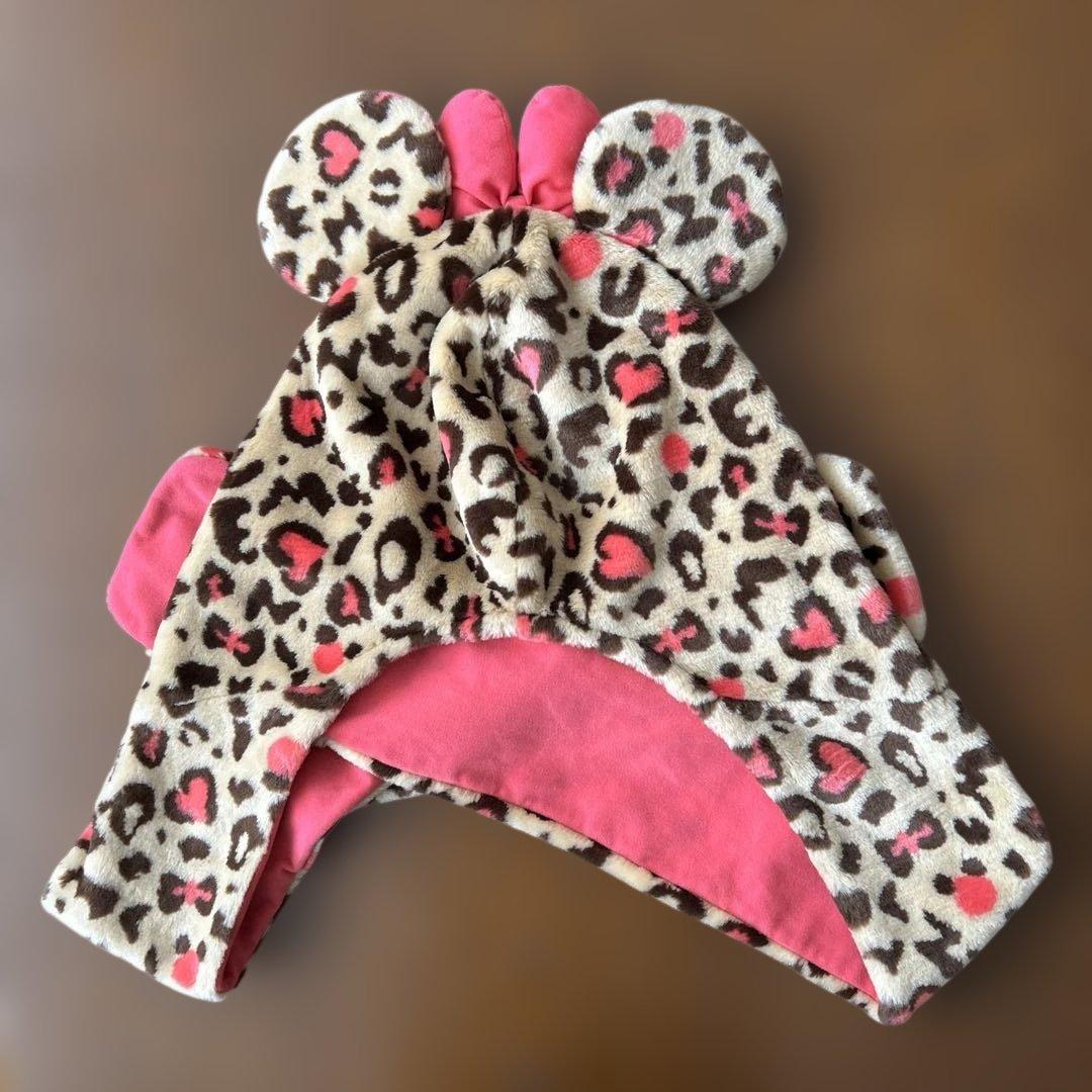 ディズニーミニーパルパルーザヒョウ柄ピンクファンキャップマフラー