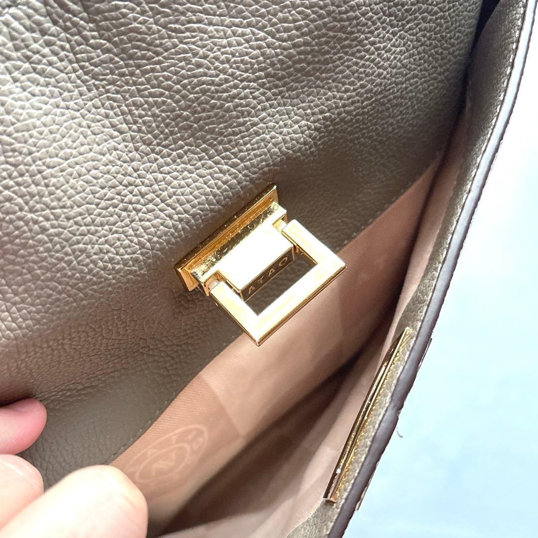 【美品】ATAO アタオ ニューウィークエンド バッグ トープ 牛革 レザー