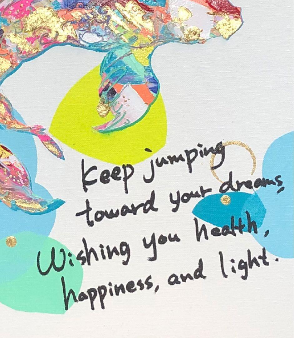 絵画 油絵 原画 一点物 鯉 ポップ 子供 アート プレゼント F6