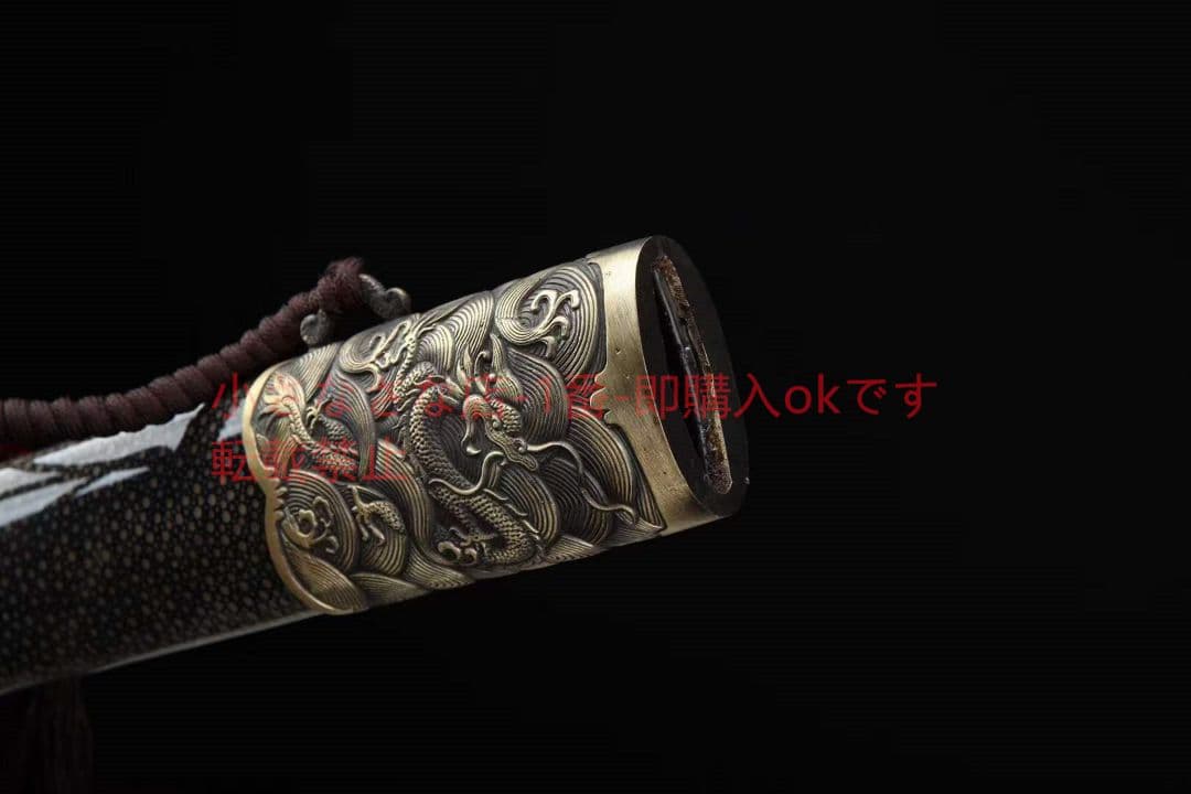 黒い魚の皮の青い衣の剣 古兵器 武具　刀装具　日本刀　模造刀 居合刀