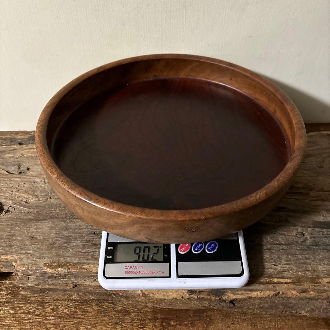 味の良い丸盆　その11 丸盆　くりぬき盆　木地盆　アンティーク　古道具検:李朝