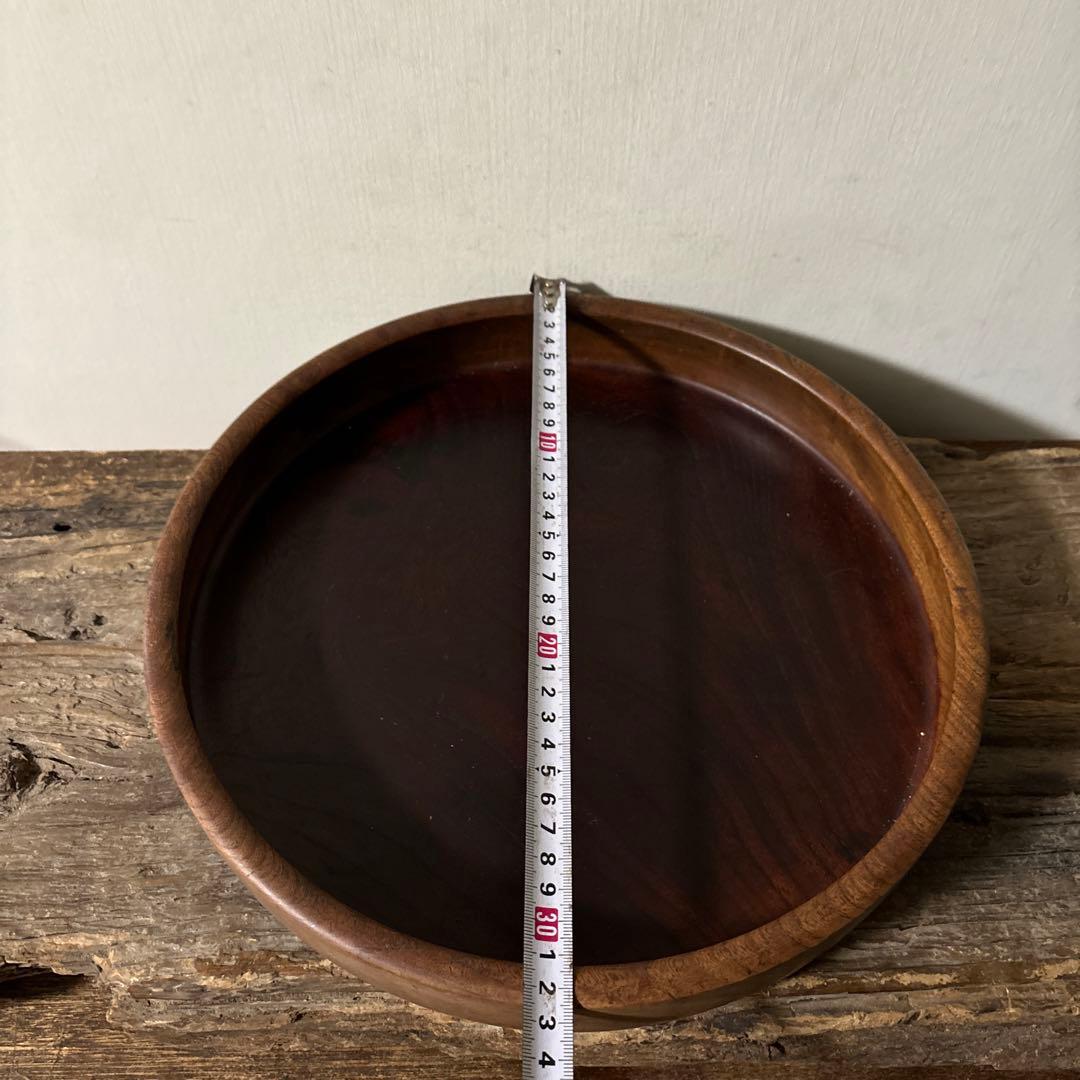 味の良い丸盆　その11 丸盆　くりぬき盆　木地盆　アンティーク　古道具検:李朝