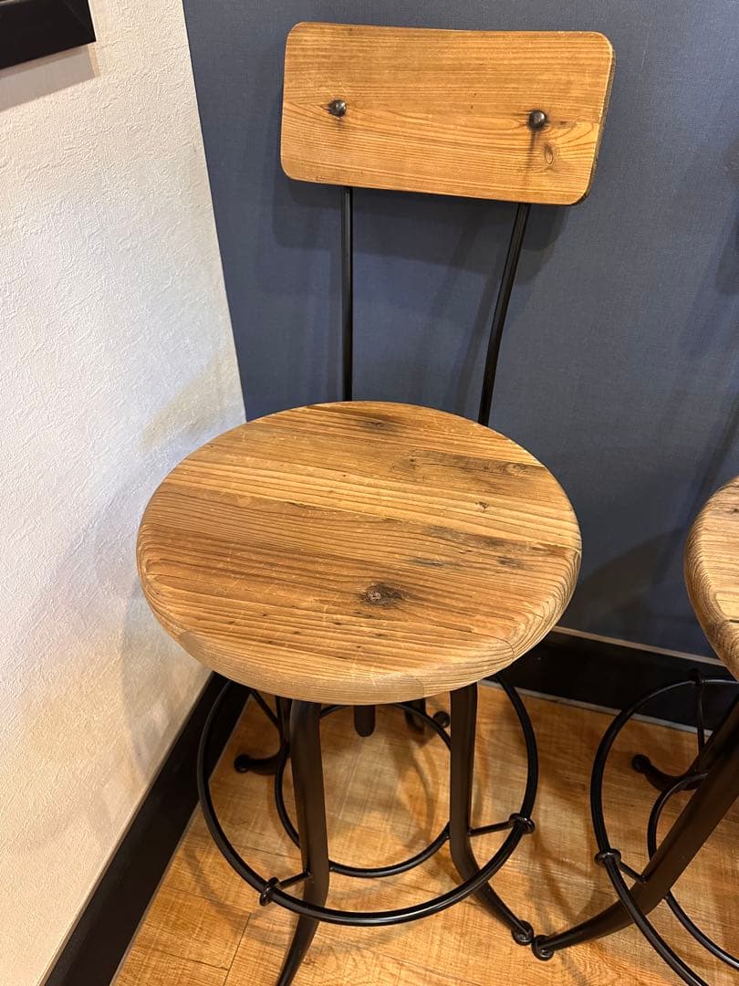 インダストリアルスタイル バースツール 4脚セット　カウンターチェアー