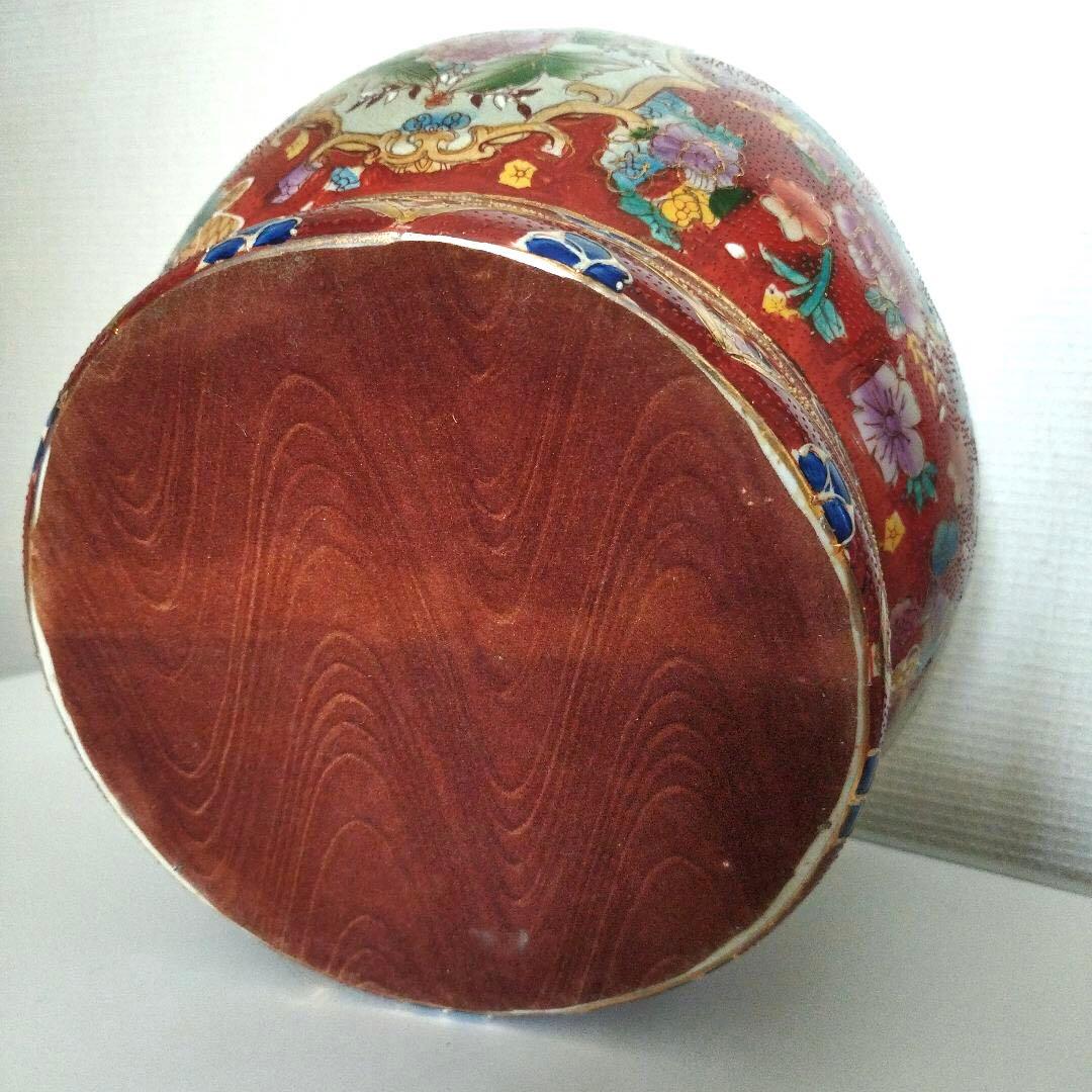 薩摩焼風伝統工芸品大和絵沈香壺 沈降壺