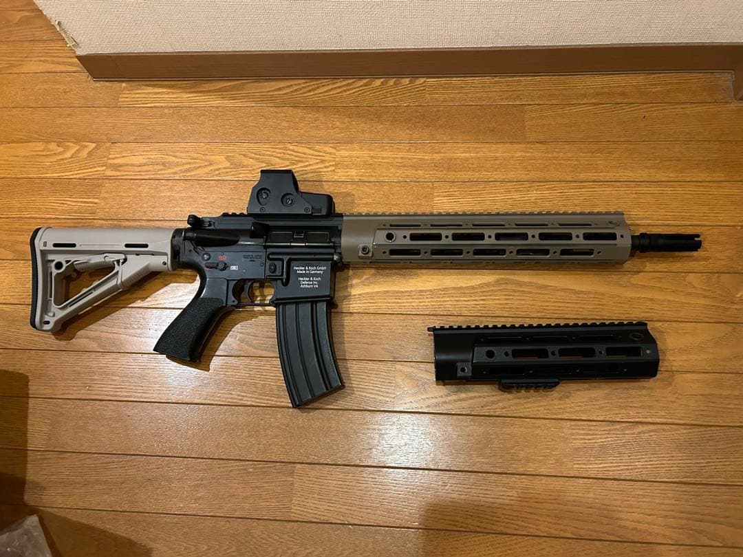 東京マルイ製HK416D ハンドガード、ストック、ダットサイト等シールズ仕様