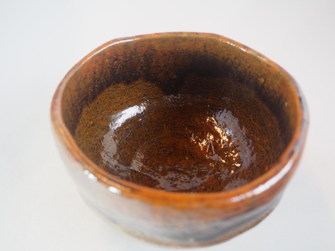 大樋長楽造 飴釉大樋茶碗 飴釉