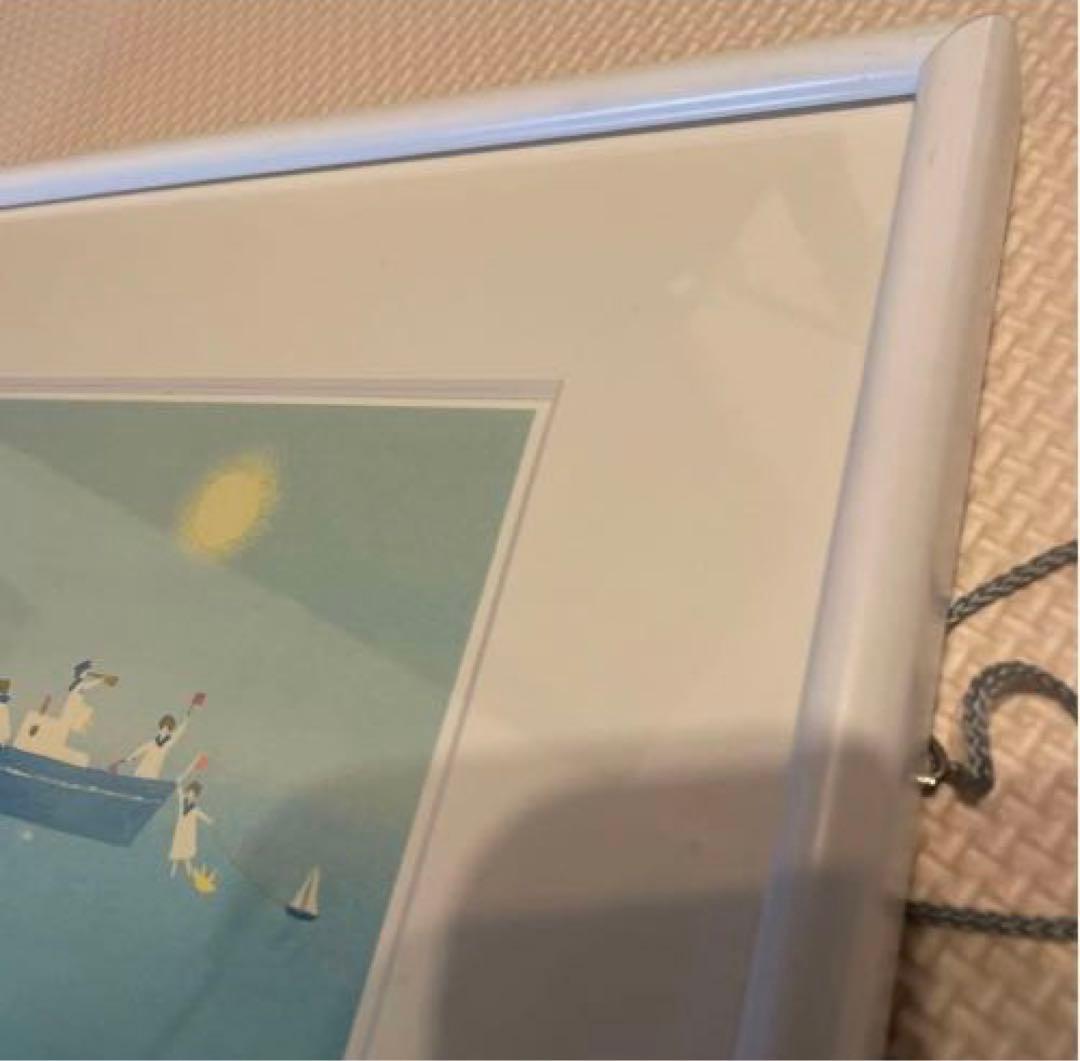 葉 祥明 「 船あそび 」ダイヤモンド・スクリーニング 額装