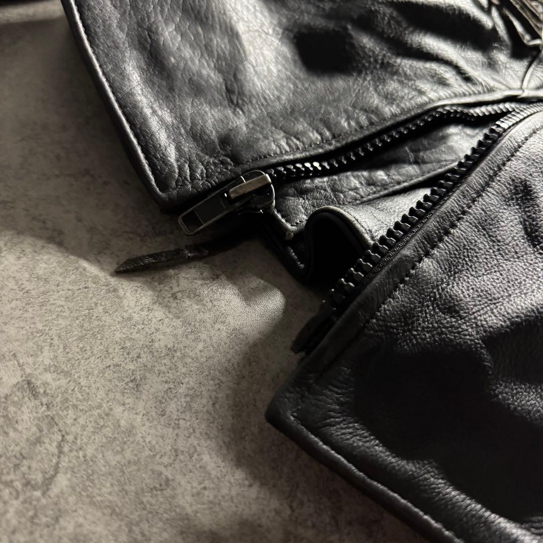 希少】ライダースジャケット L フリンジ ギミック ペイント コンチョ