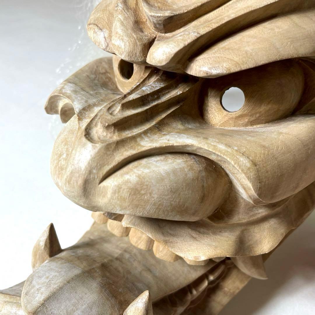 XG552 作家・小森惠雲作・佐賀鬼・鬼面・能面・神楽面・鹿島一刀彫・杉