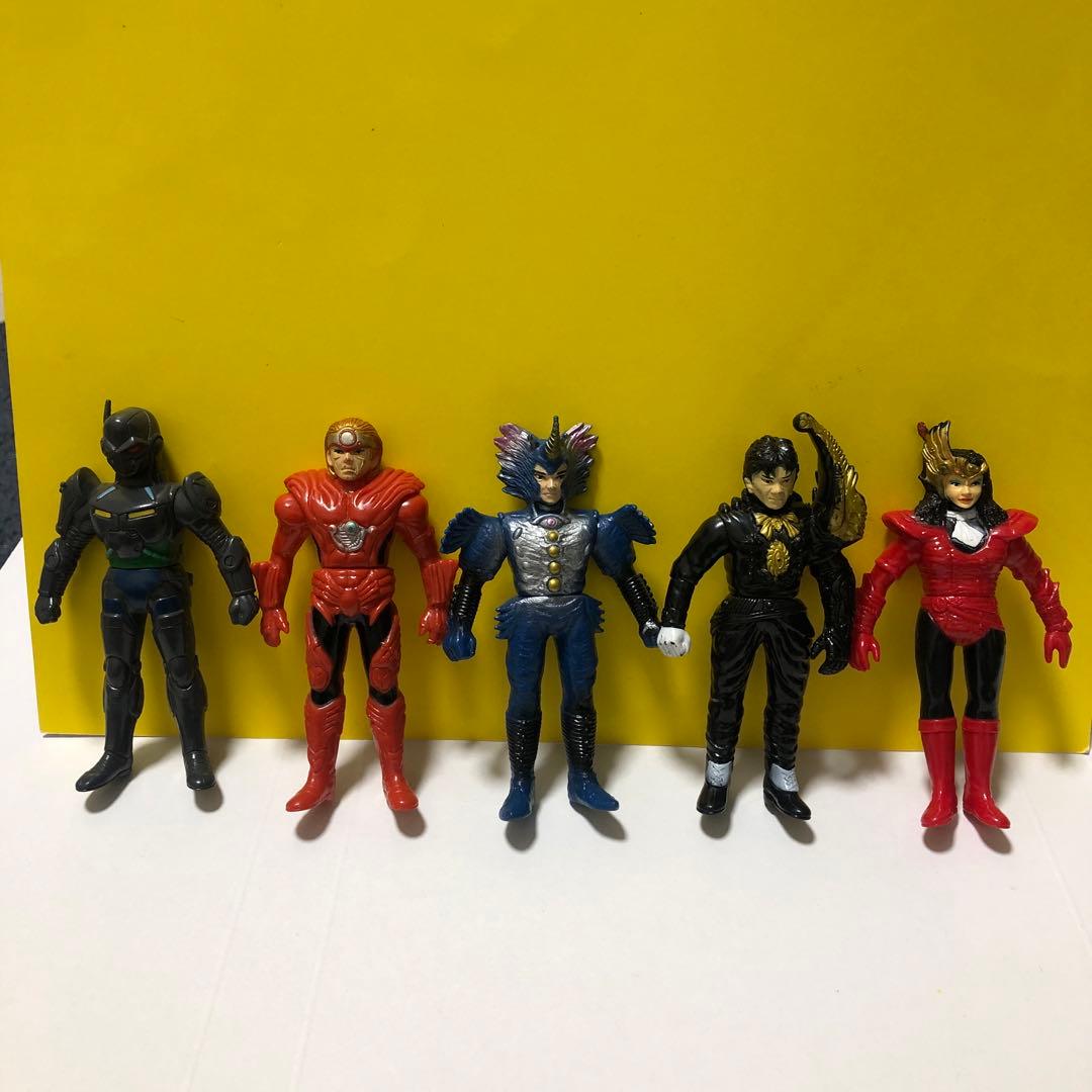 昭和レトロ 超獣戦隊 ライブマン 敵キャラ ソフビ バンダイ 日本製 5体