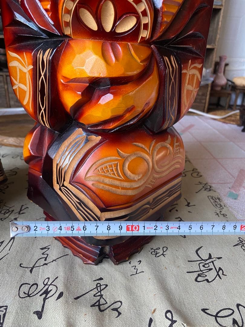 特大 アイヌ 木彫り人形 2体セット 夫婦 ニポポ人形 木製 伝統工芸品