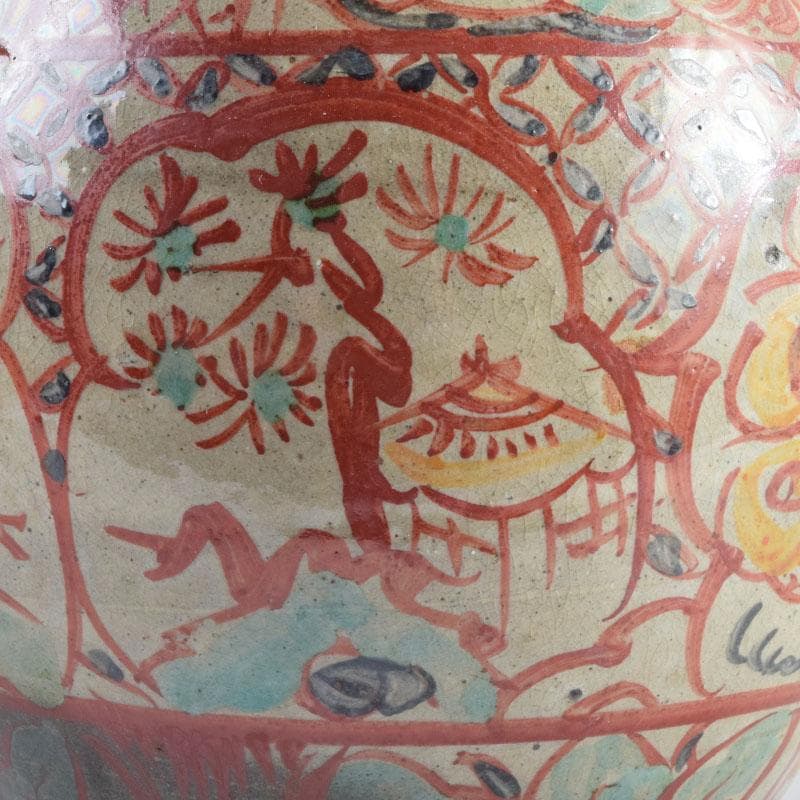 琉球陶器 壺屋焼 小橋川仁王造 神獣山水文 花瓶 共箱 C 8976 - メルカリ