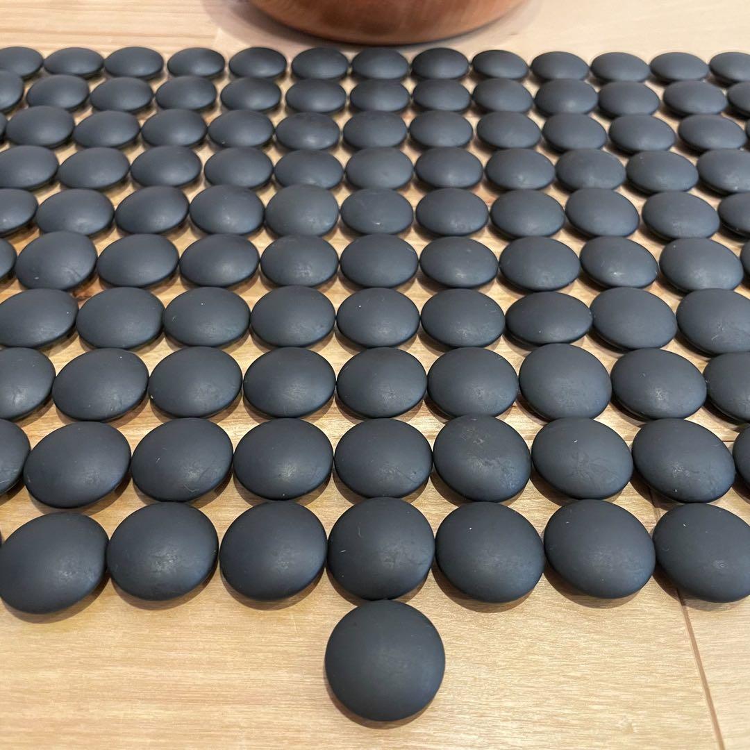 美品‼️高級碁石 那智黒 181個 蛤 180個 けやき碁筒付き 33〜34号