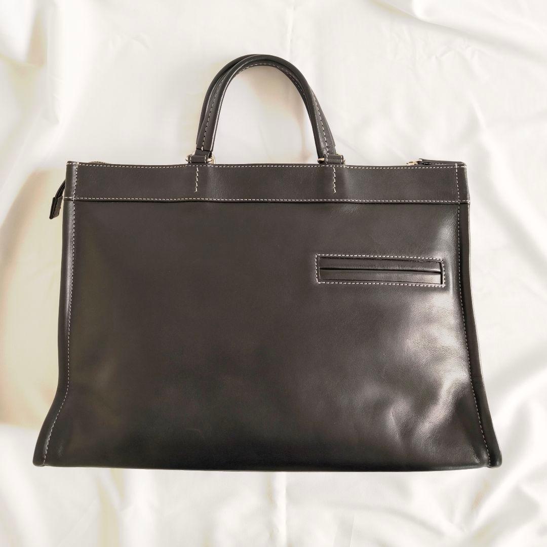 【美品】土屋鞄　プロータ　ビジネスバッグ　ブリーフケース　防水　黒　レザー