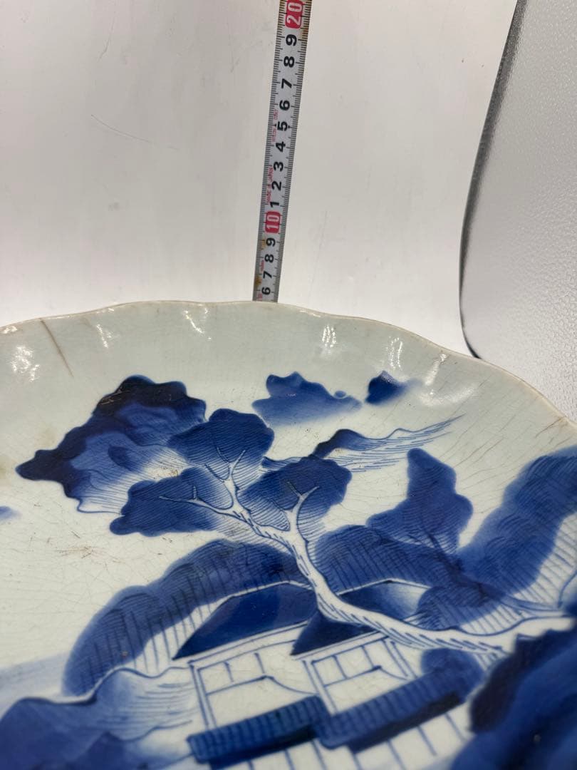 古伊万里風 染付 山水図 大皿 江戸後期〜明治 欠け有 - メルカリ