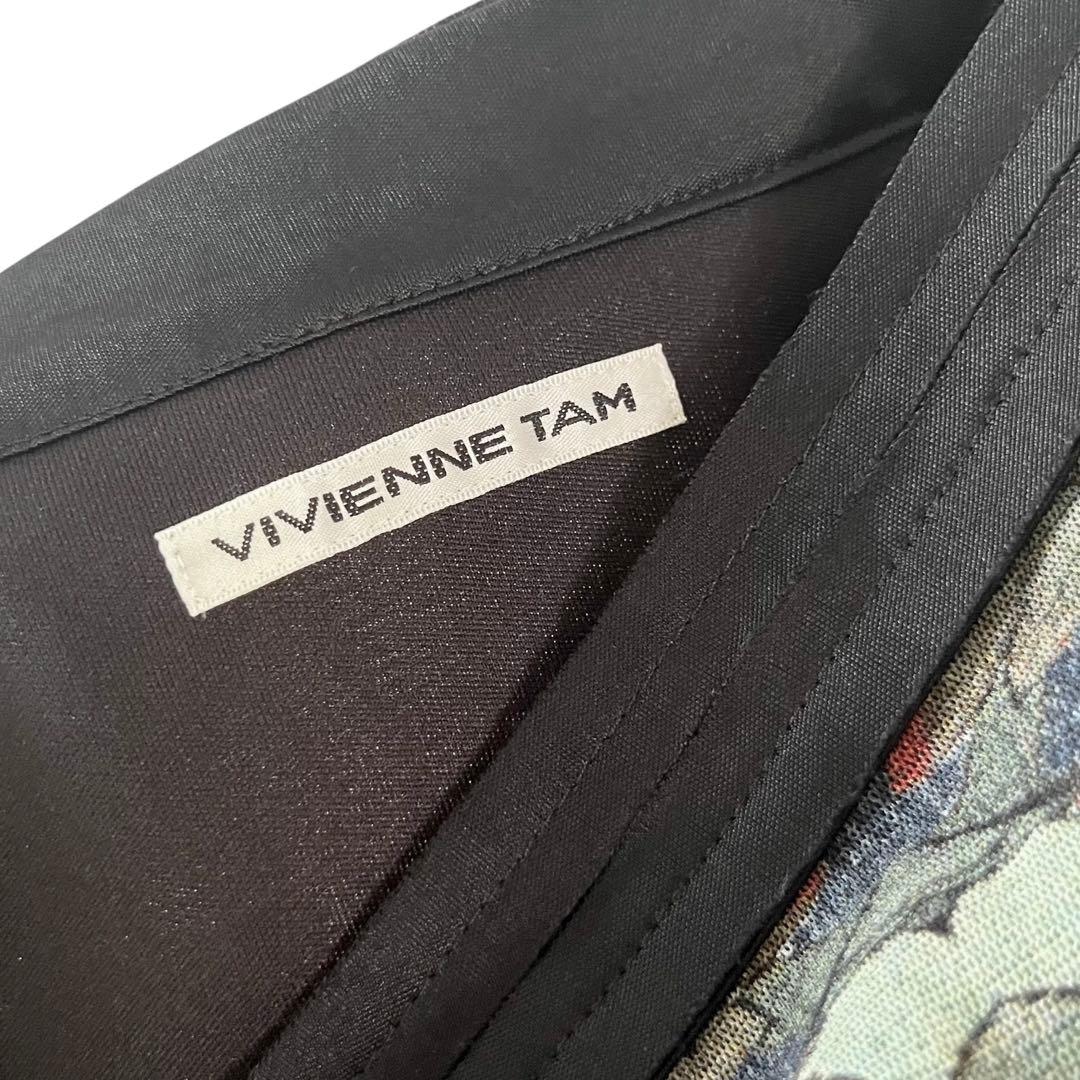 00s VIVIENNE TAM 花柄 パワーネット スカート 朱 モード コア