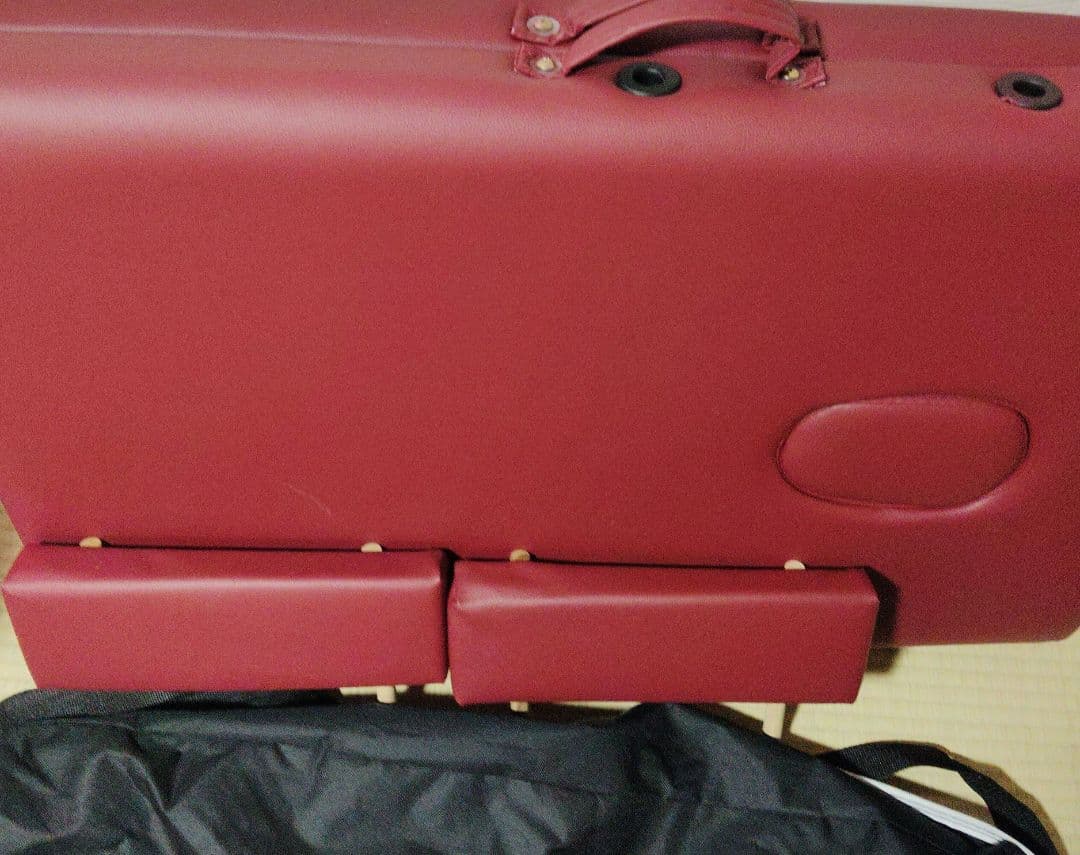 マッサージベッド 折り畳み式 木製赤 施術用