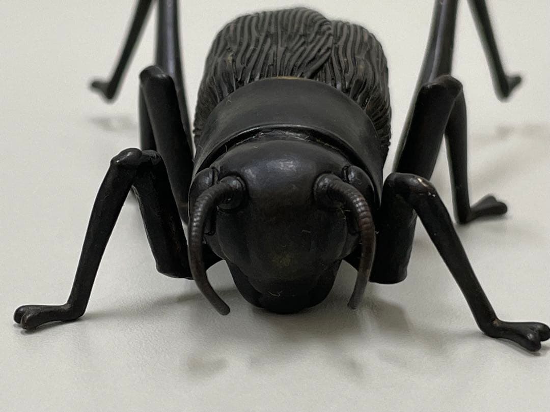 龍文堂 安の介 銅製自在蟋蟀 7cm 古物 龍文堂 安の介 銅製