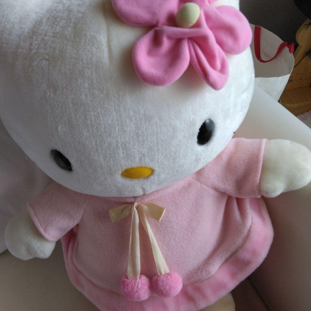 【希少・ビンテージ】ハローキティ ぬいぐるみ 特大 ピンク エンジェル （天使）
