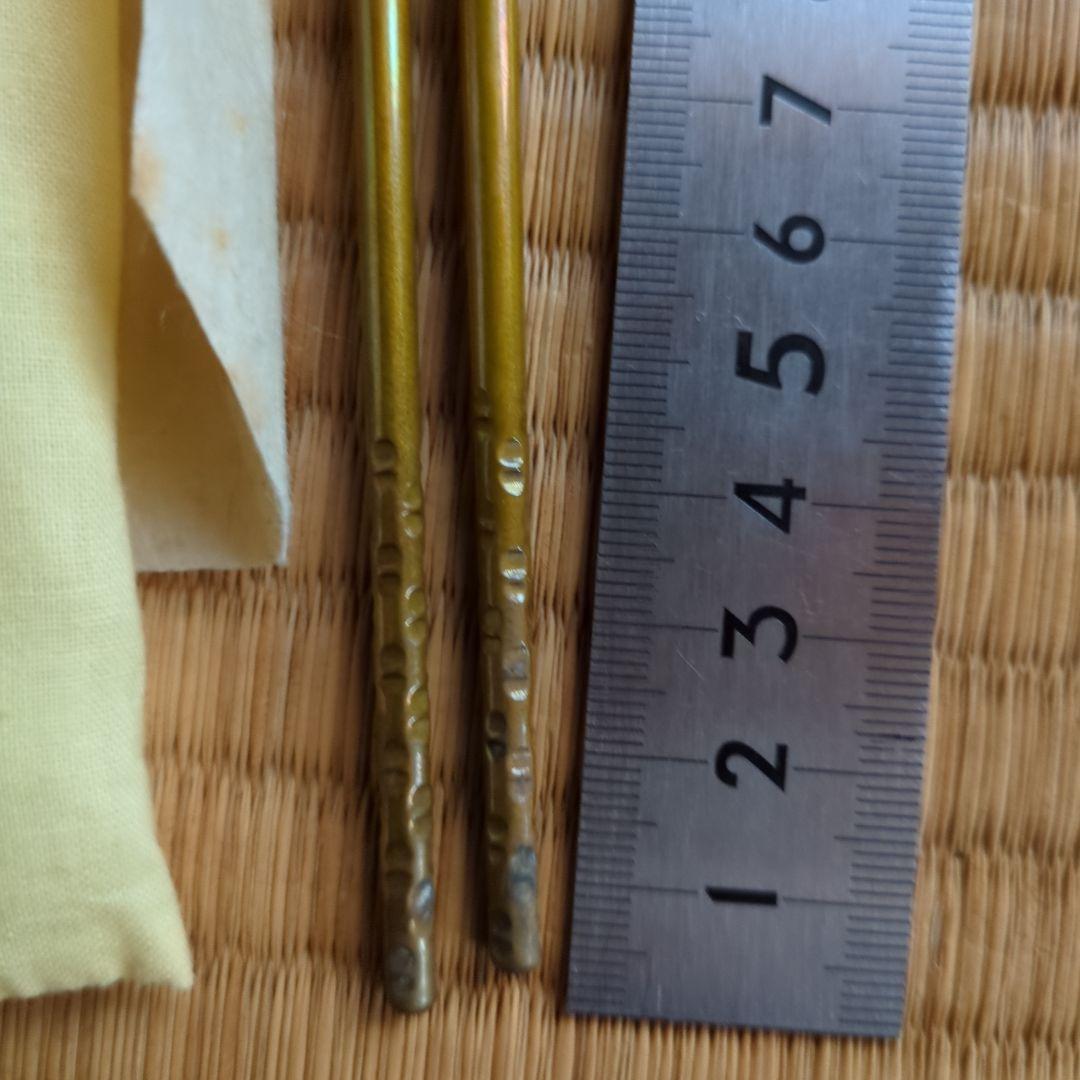 茶道具火箸 付属品あり 烽玉 釜師清右衛門 南鐐松笠頭真鍮