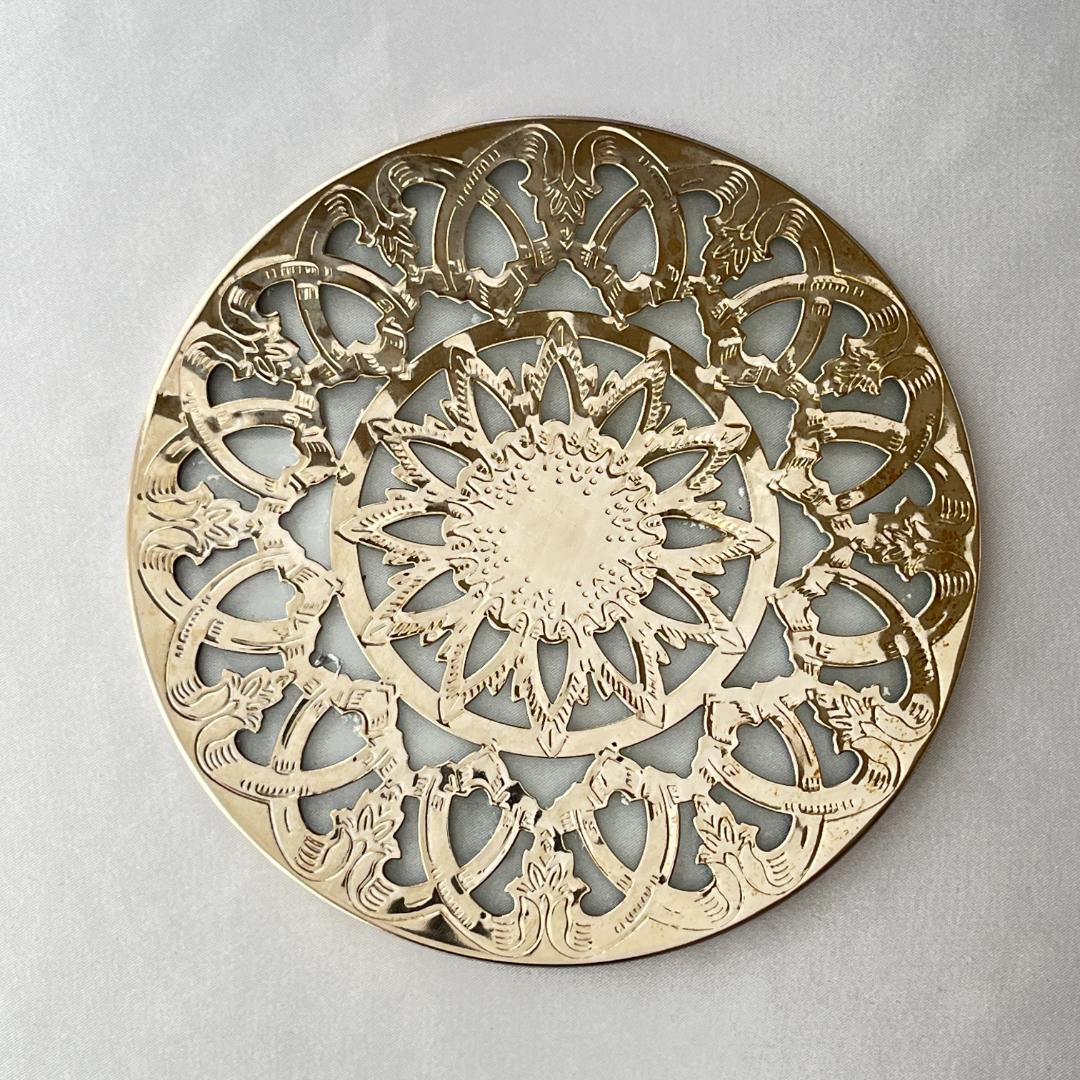 ティーセンター 【シルバープレート / ガラス】 15cm ティーポット敷