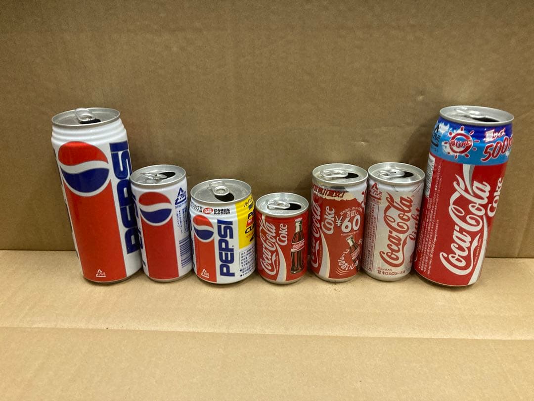 （あ001）　コカコーラ•ペプシ　空き缶 1991年コカコーラ、ペプシ空き缶 - メルカリ