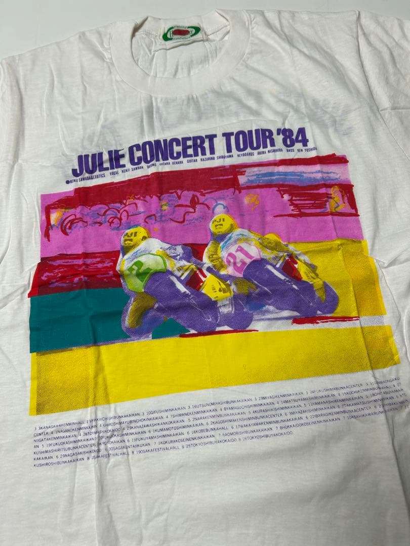 HOT STAFF ジュリー コンサートツアー '84 Tシャツ ホワイト