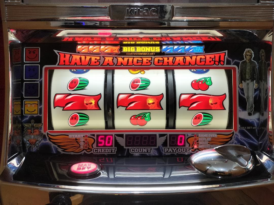 パチスロ実機】北電子☆BON JOVI（ボンジョビ）【コイン不要機付】希少