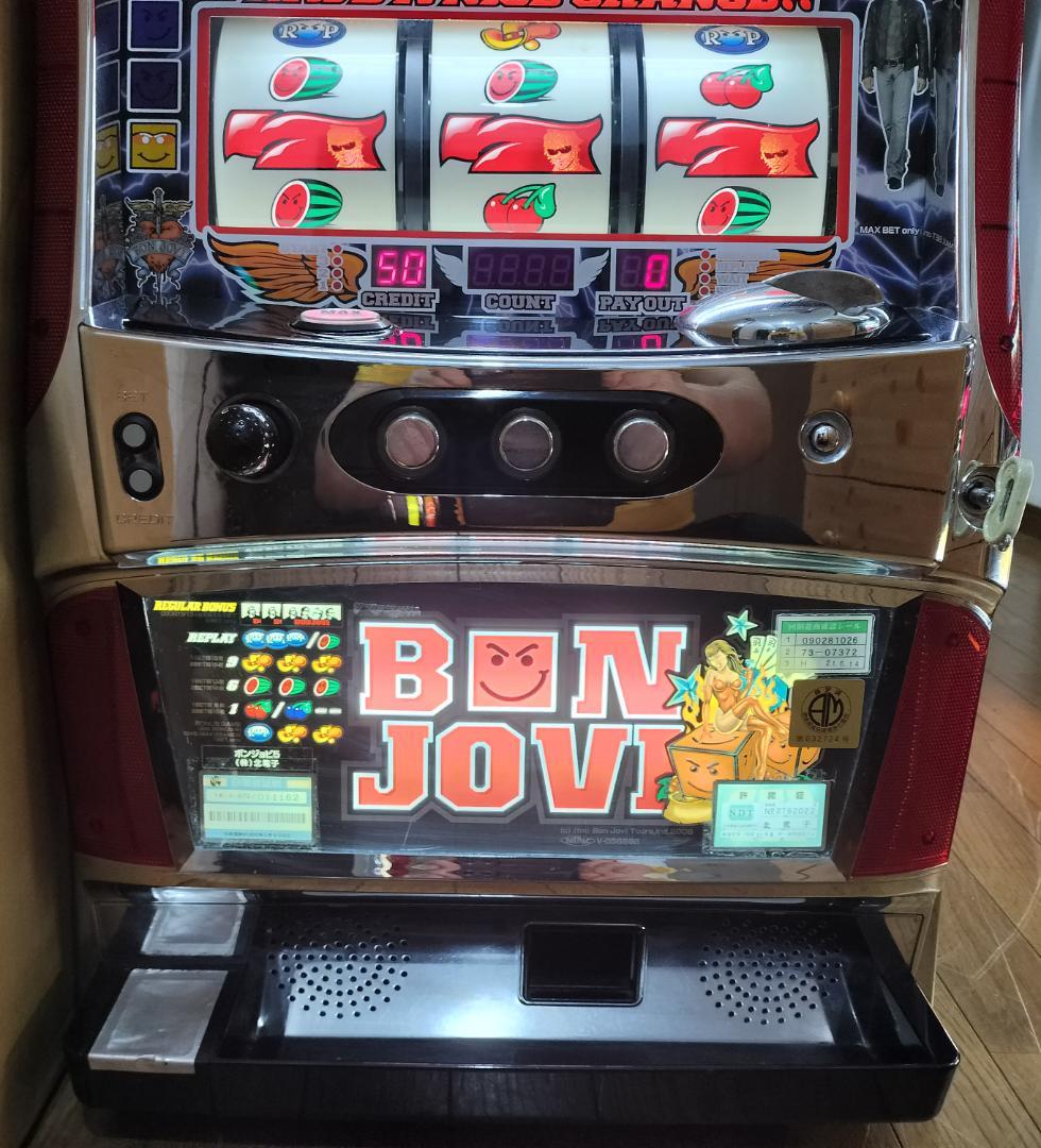 パチスロ実機】北電子☆BON JOVI（ボンジョビ）【コイン不要機付】希少