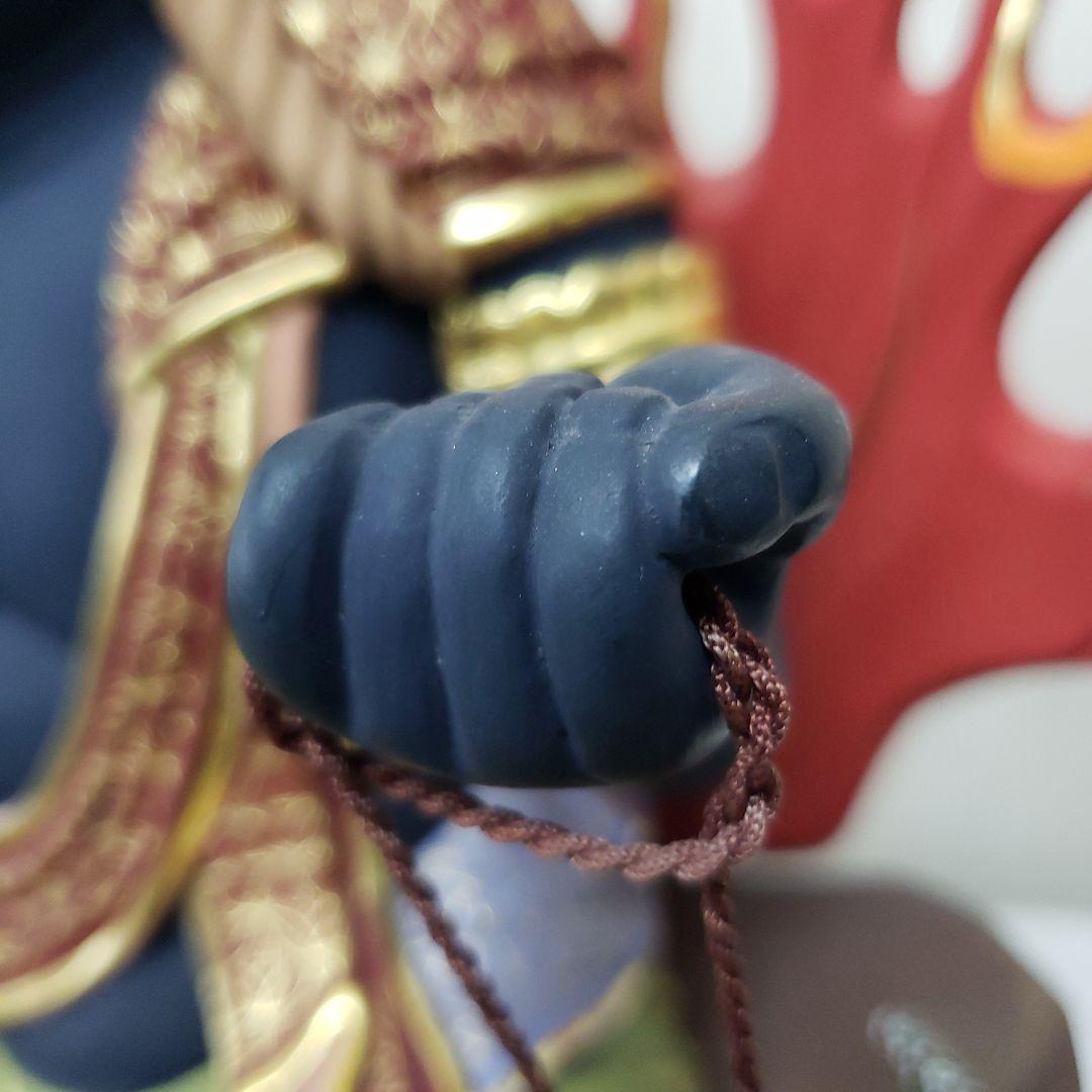 Bフライデー蔵出し特価希少台座極彩色錐金 不動明王半跏像7寸楠材高さ