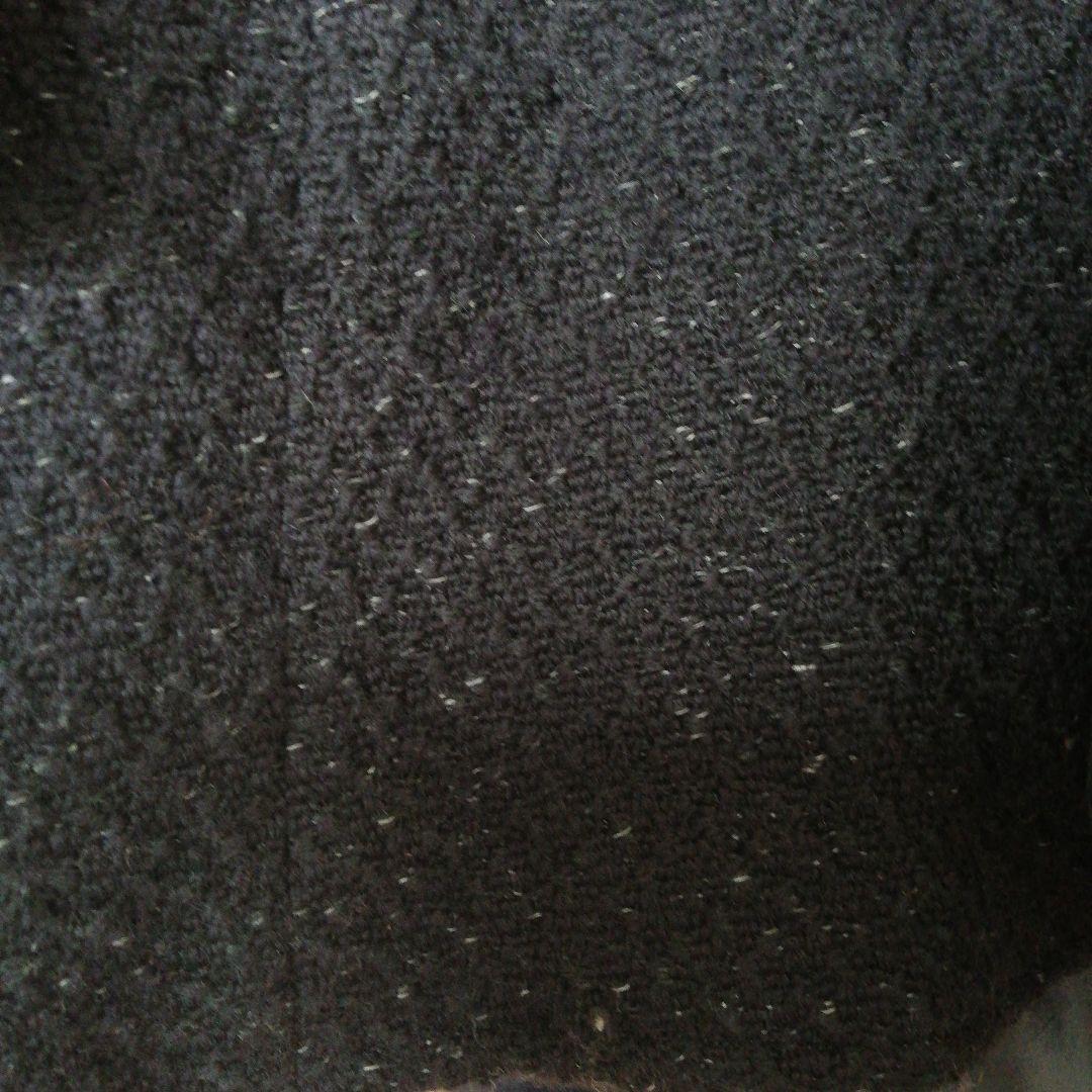 名作 日本製【ハリラン BLUEBLUE】ウール100%ラップマントコート 紺