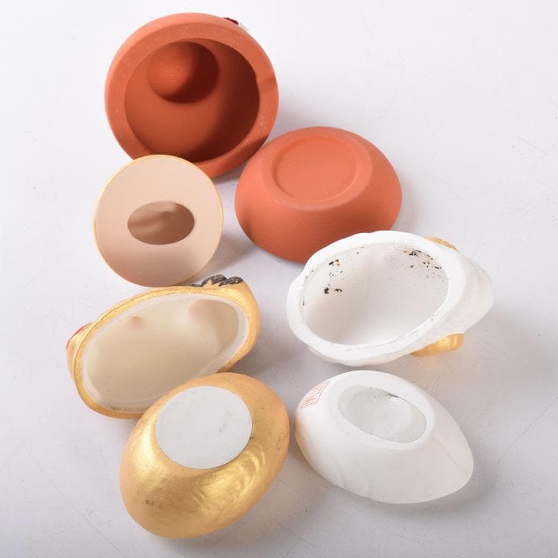 茶道具　楽山作　立雛他　干支　水鳥など　色絵香合　6点まとめて　N　8222