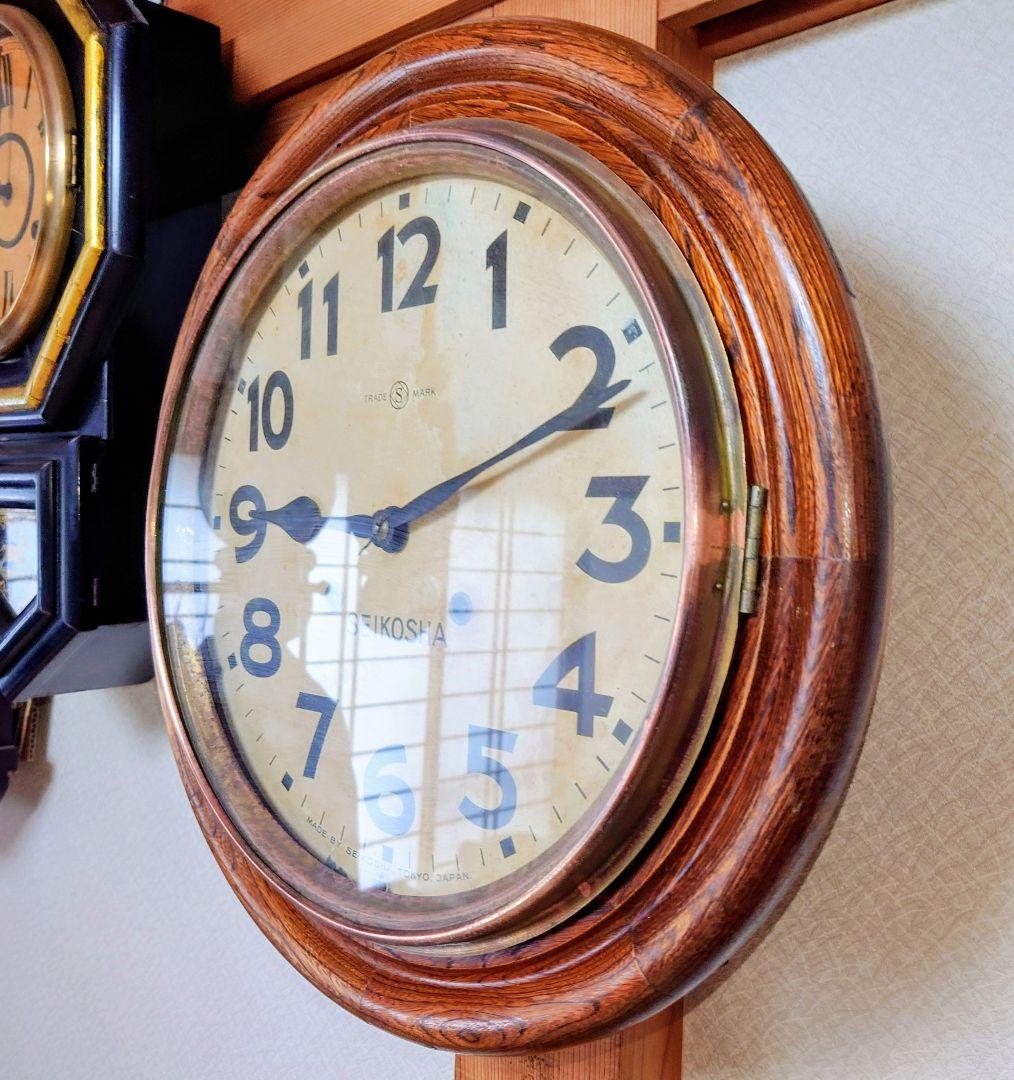 〈完動・美品〉精工舎②　NO121　十二吋グレシャム丸型ゼンマイ振り子時計