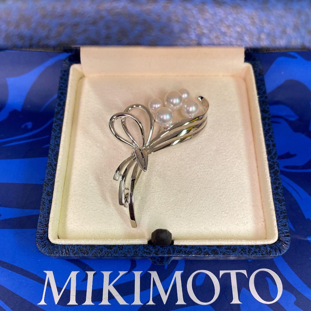 ミキモトパールブローチ シルバー5珠☆花束☆新品未使用現行品☆
