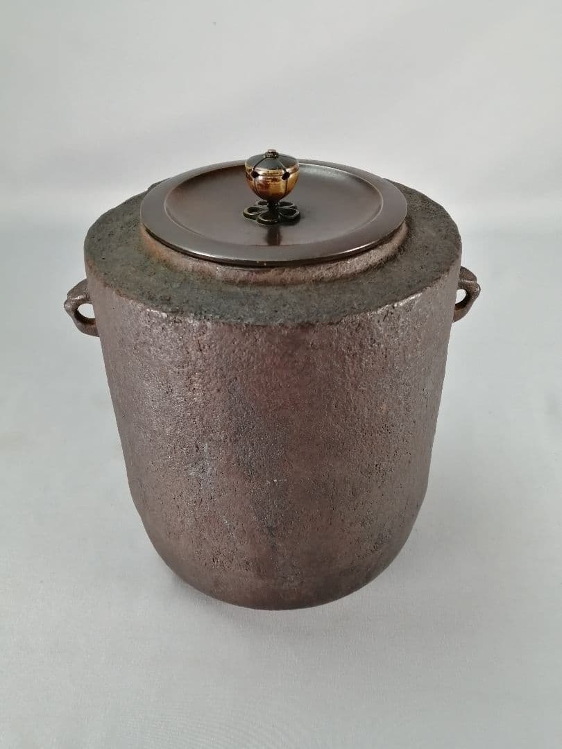 釜師 十二代 和田美之助造 笹地紋 万代屋釜 美品 共箱 茶道具 送料込