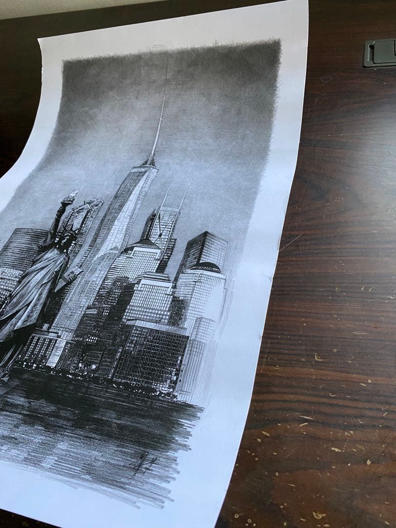 NY 自由の女神　えんぴつ画