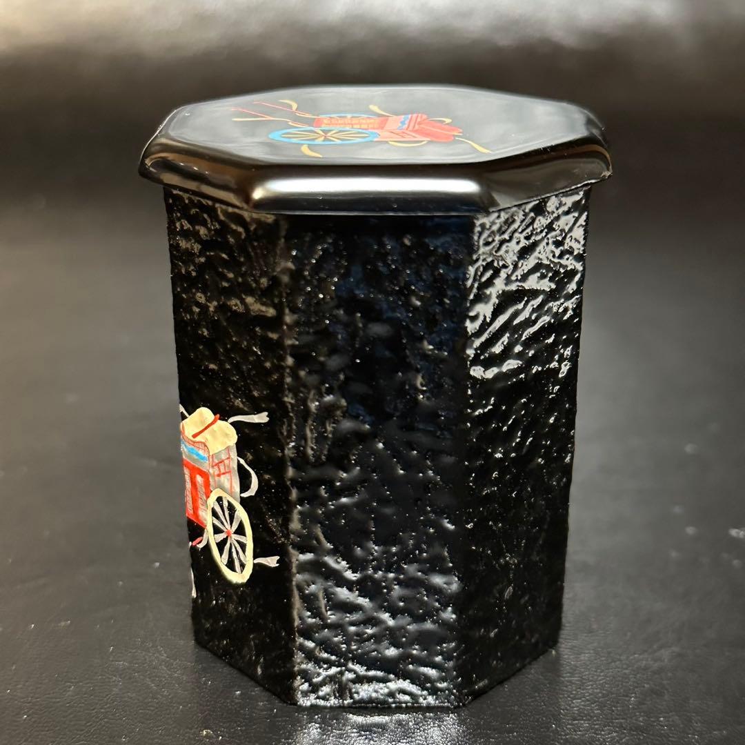 ☆茶道具！御所車蒔絵 一閑棗/六角棗！『竹内 幸斎』作！共箱！☆