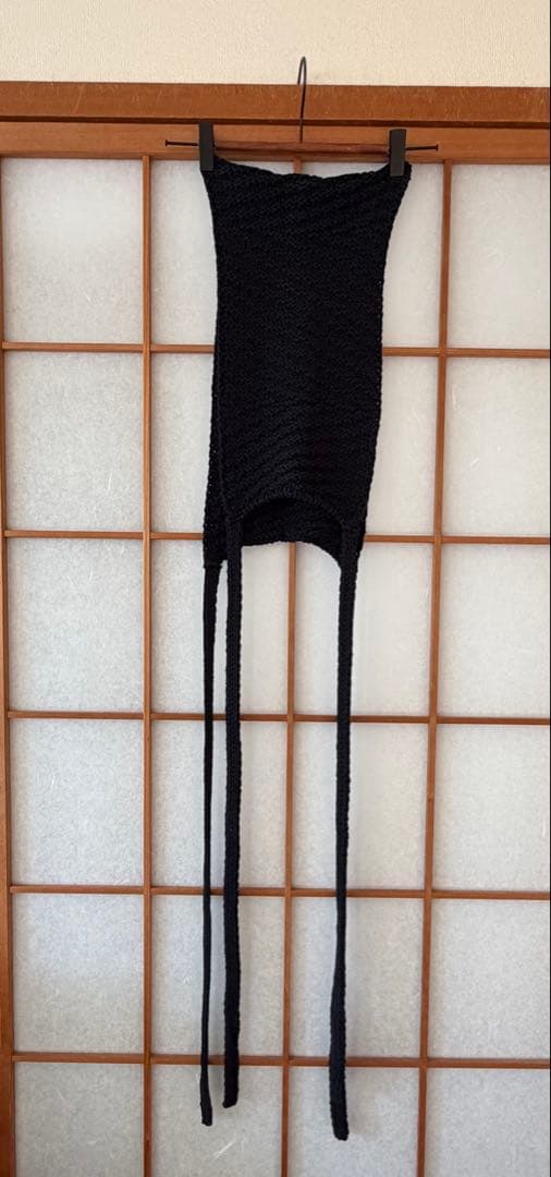 クリスヴァンアッシュ ストール ベルト 編み込み リブ ロング