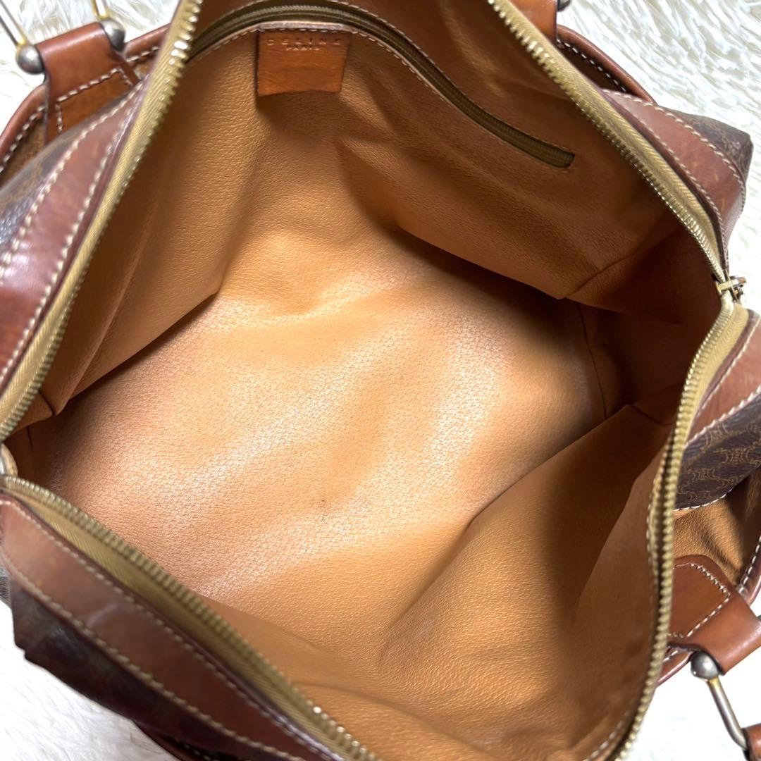 【美品】セリーヌ　ハンドバッグ　ミニボストン　PVC レザー　マカダム　ロゴ金具