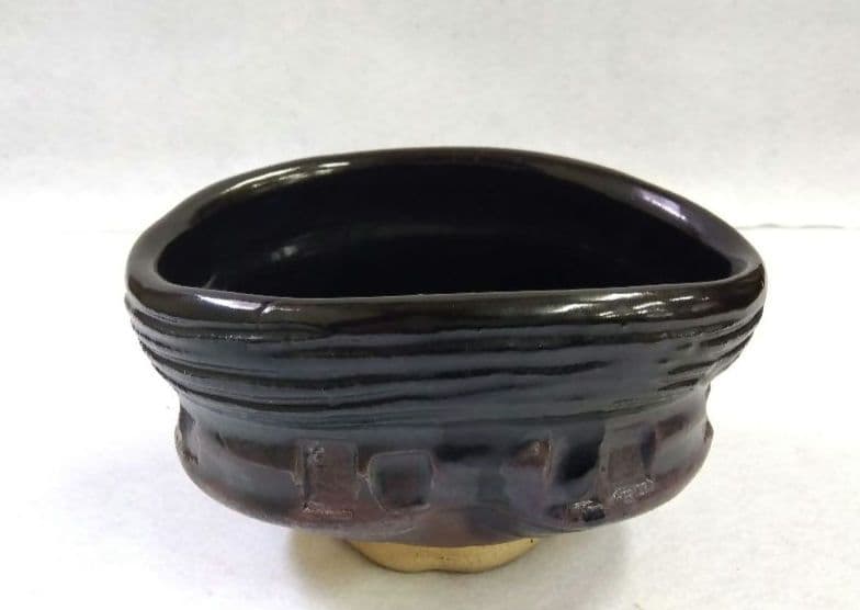 茶道具 茶碗 織部黒 臥雲窯 野尻宗實 相模原市茶道連盟会長 鎮信流