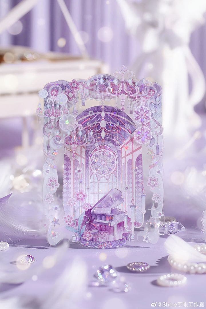 【8890】海外　マステ　3/5/巻　貝殻光マスキングテープ　舞踏会　装飾系