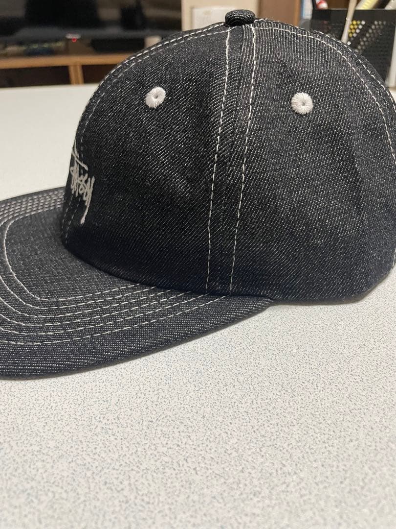 帽子 STUSSY Contrast Stitch Denim Strapback Denim Stock Strapback