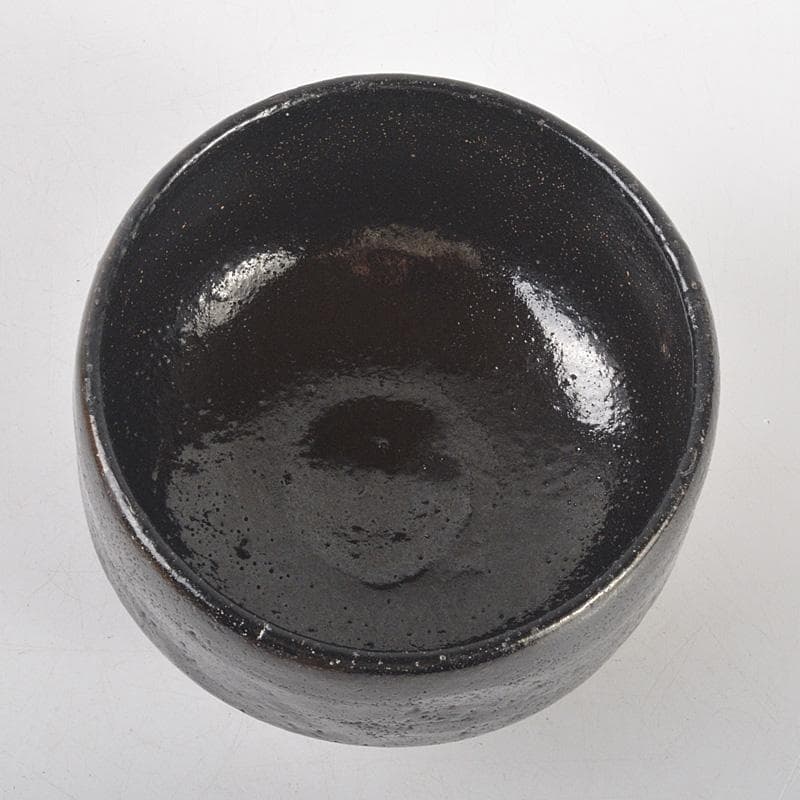 茶道具 八代 楽吉左衛門 得入作 黒楽茶碗 旦入極め箱 M