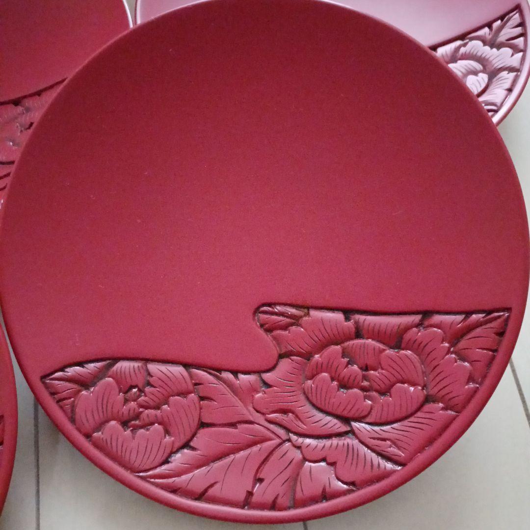 【即購入◎】　村上堆朱　堆朱　漆器　銘々皿　菓子皿　お茶　茶道　茶席