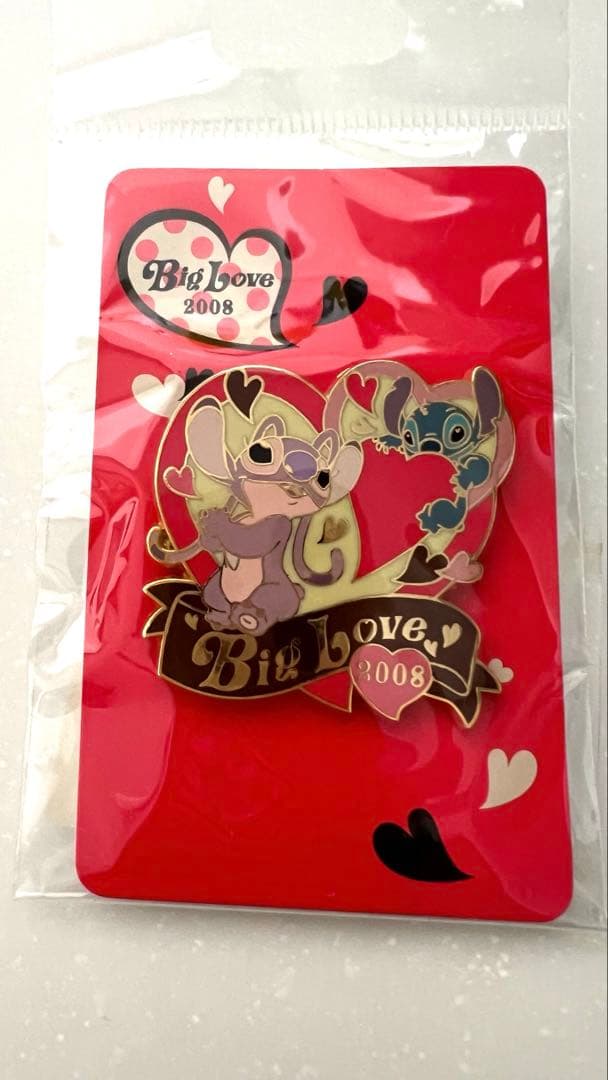 【限定】ディズニー2008バレンタインBigLoveピンバッジ4種セット