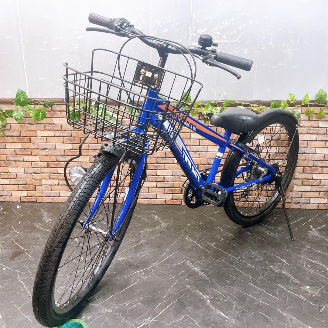【22】子供用自転車 子供車 TWIN GATE ブルー 24インチ