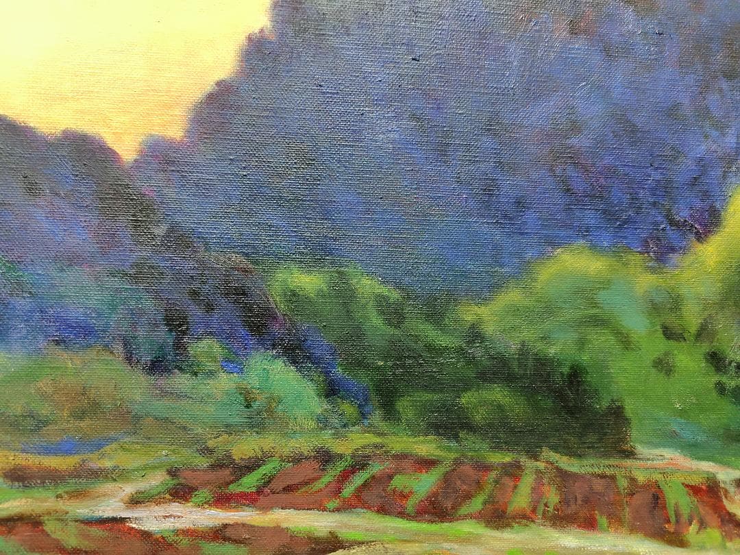 「入相の里」1998 P15 妙義山 油彩画 油絵 絵画 風景画 アート