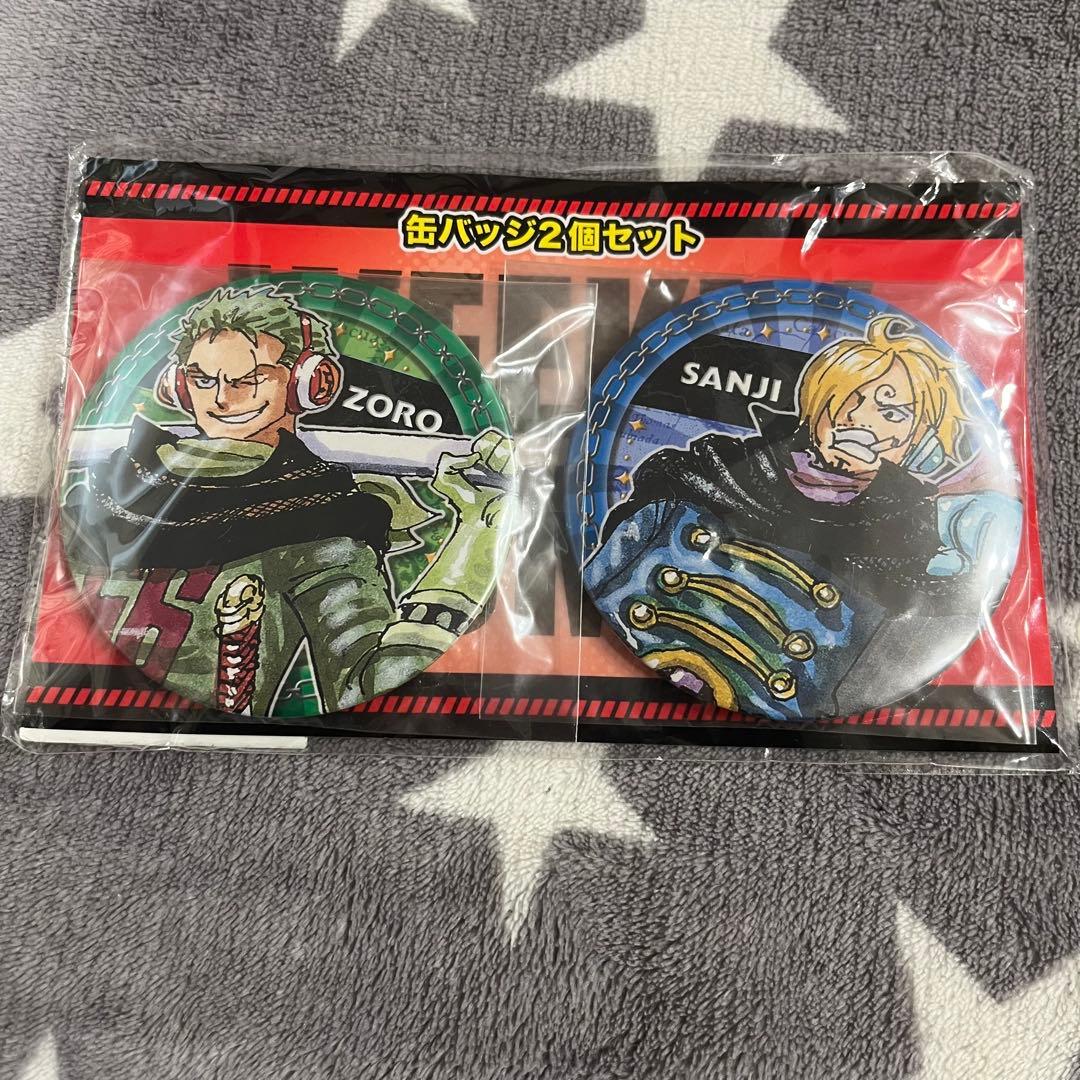 ONEPIECE ワンピース 缶バッジ 2個セット ゾロ＆サンジ AH2 新品